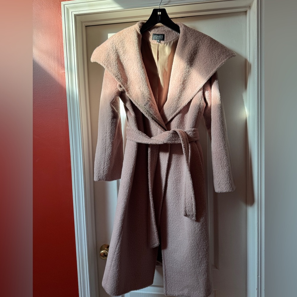 Double-Faced Draped Collar Wrap Coat